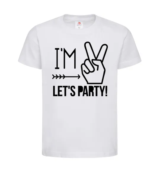 Дитяча футболка I am two let's party Білий фото