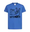 Дитяча футболка I am two let's party Яскраво-синій фото