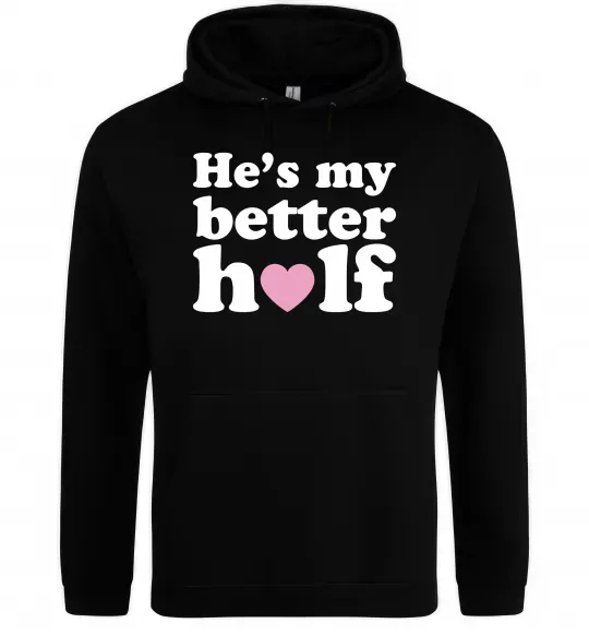 Женская толстовка (худи) He is my better half Черный фото