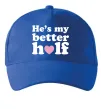 Кепка He is my better half Яскраво-синій фото