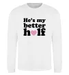 Свитшот He is my better half Белый фото