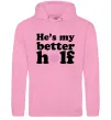 Женская толстовка (худи) He is my better half Розовый фото