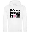 Женская толстовка (худи) He is my better half Белый фото