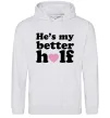 Женская толстовка (худи) He is my better half Серый меланж фото