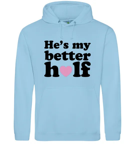 Женская толстовка (худи) He is my better half Голубой фото