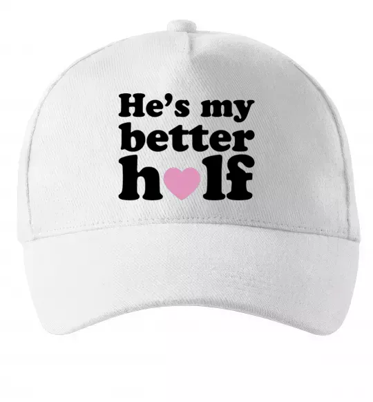Кепка He is my better half Білий фото