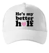 Кепка He is my better half Білий фото