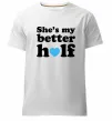 Мужская премиум футболка She is my better half Белый Мужская премиум футболка She is my better half Белый фото