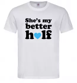 Мужская футболка She is my better half Белый фото