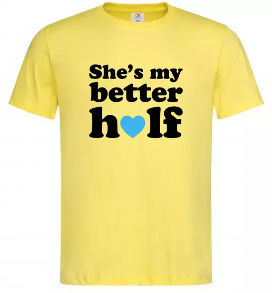 Чоловіча футболка She is my better half Лимонний фото