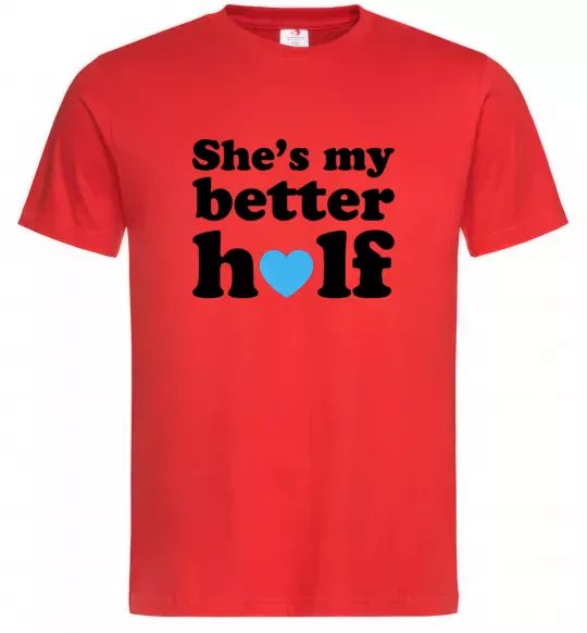 Чоловіча футболка She is my better half Червоний фото