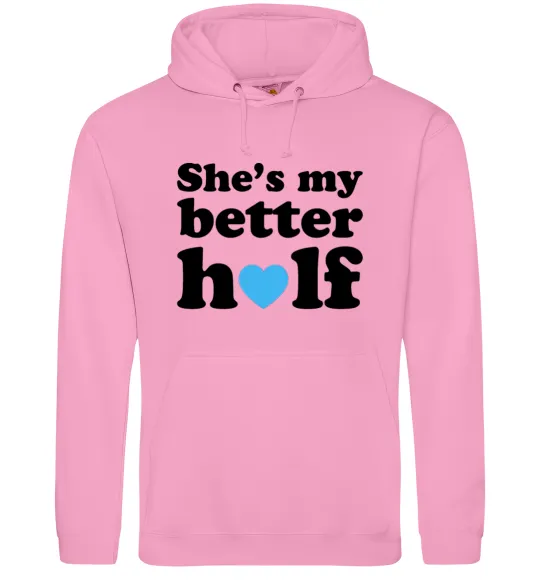 Мужская толстовка (худи) She is my better half Розовый фото
