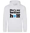 Мужская толстовка (худи) She is my better half Серый меланж Мужская толстовка (худи) She is my better half Серый меланж фото
