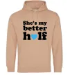 Мужская толстовка (худи) She is my better half Песочный Мужская толстовка (худи) She is my better half Песочный фото