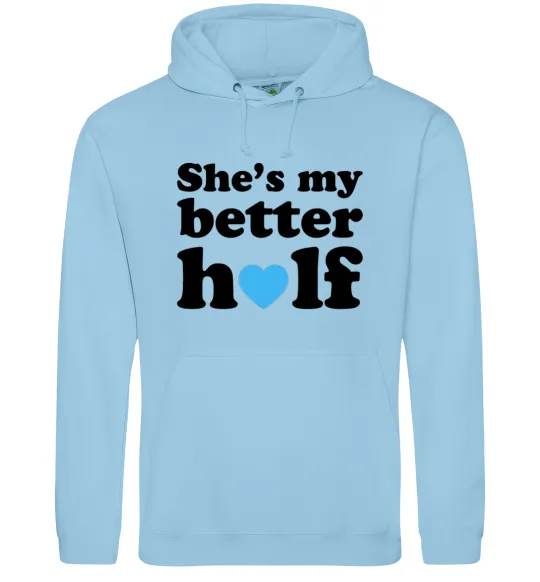 Мужская толстовка (худи) She is my better half Голубой фото