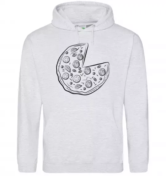 Мужская толстовка (худи) Pizza Серый меланж фото