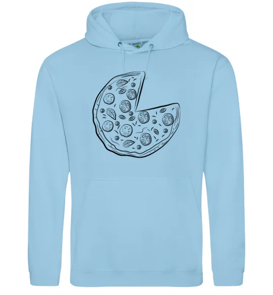 Мужская толстовка (худи) Pizza Голубой фото