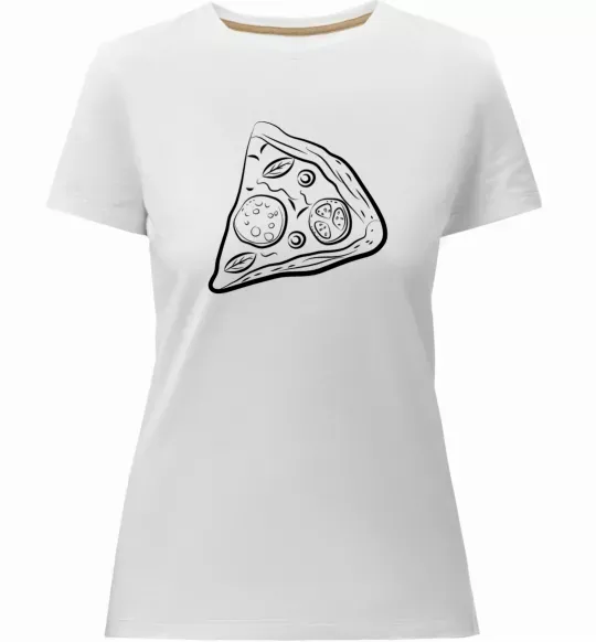 Жіноча преміум футболка Part of pizza Білий фото