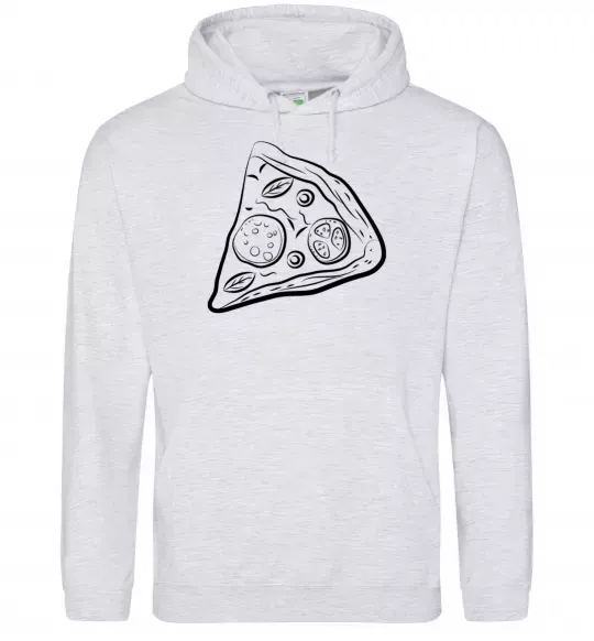 Жіноча толстовка (худі) Part of pizza Сірий меланж фото