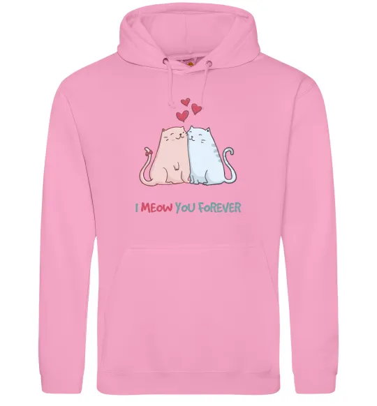 Мужская толстовка (худи) I meow you forever Розовый фото