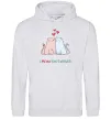 Мужская толстовка (худи) I meow you forever Серый меланж фото