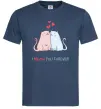 Мужская футболка I meow you forever Темно-синий фото