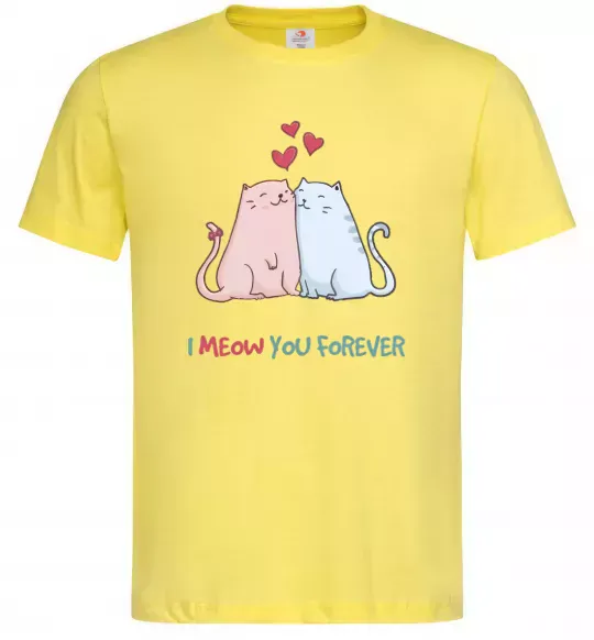 Мужская футболка I meow you forever Лимонный фото