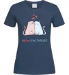 Жіноча футболка I meow you forever Темно-синій фото