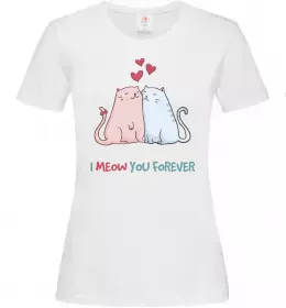 Женская футболка I meow you forever Белый фото