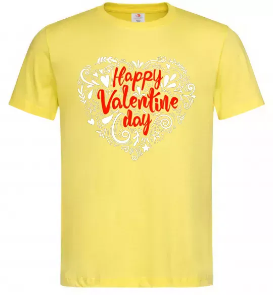 Мужская футболка Happy Valentines day Лимонный фото