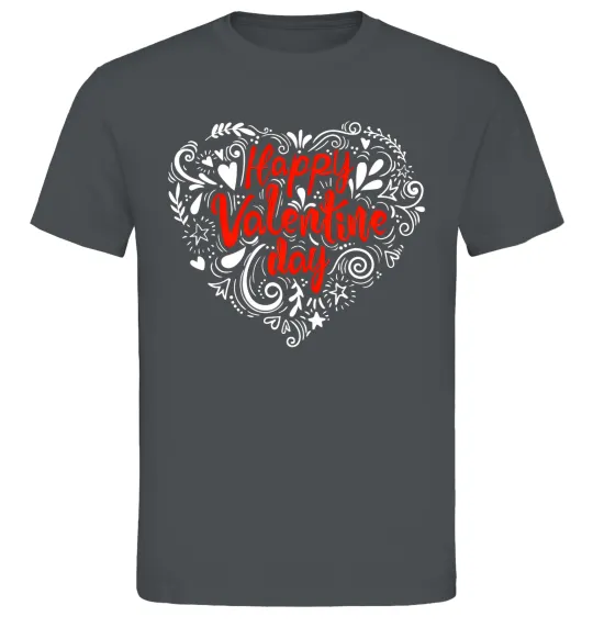 Мужская футболка Happy Valentines day Графит фото