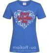 Жіноча футболка Happy Valentines day Яскраво-синій фото