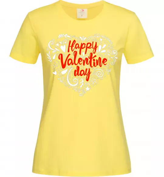 Женская футболка Happy Valentines day Лимонный фото