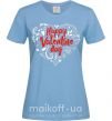 Женская футболка Happy Valentines day Голубой фото