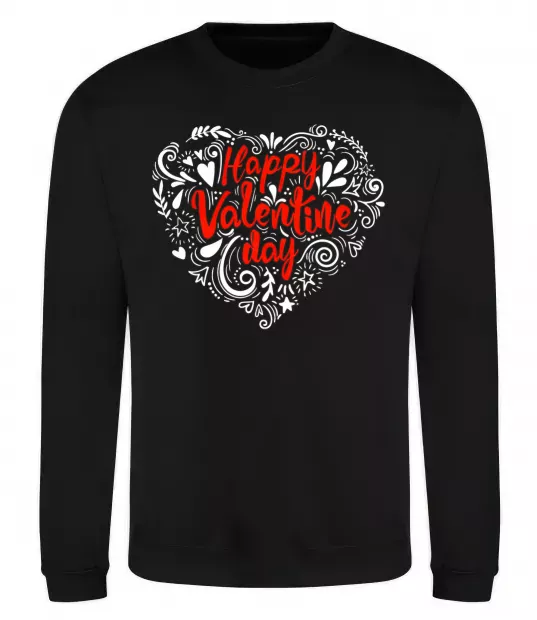 Свитшот Happy Valentines day Черный фото