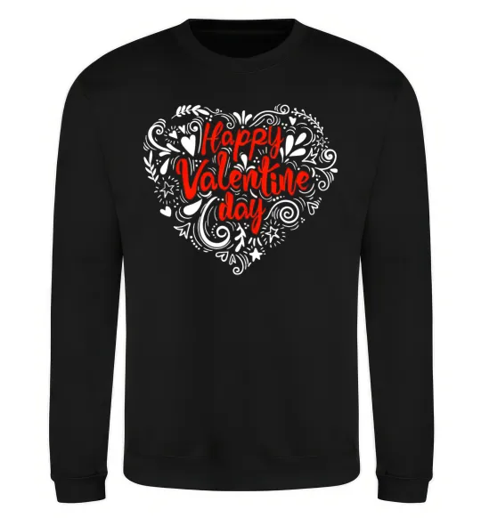 Свитшот Happy Valentines day Черный фото