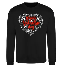 Світшот Happy Valentines day Чорний фото