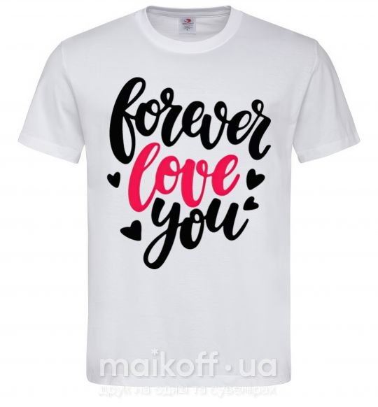 Мужская футболка Forever love you Белый фото