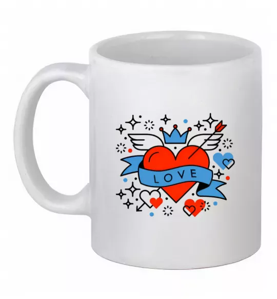 Чашка керамічна Love old style Білий фото