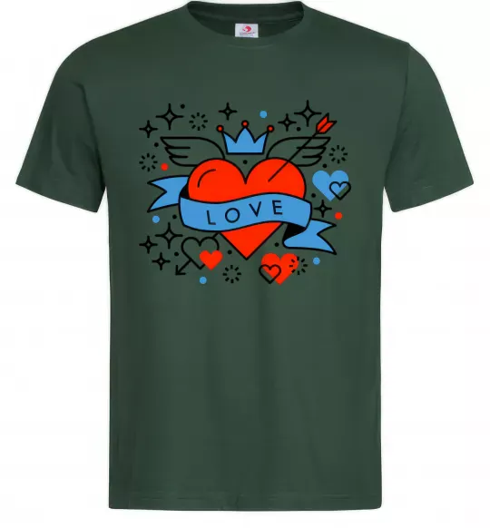Мужская футболка Love old style Темно-зеленый фото