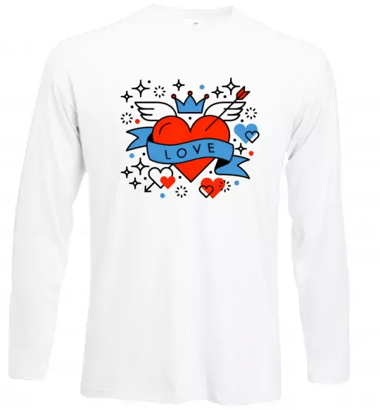 Лонгслив Love old style Белый фото