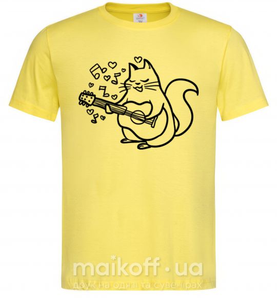 Чоловіча футболка Влюбленный кот Лимонний фото