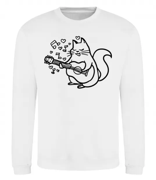 Свитшот Влюбленный кот Белый фото