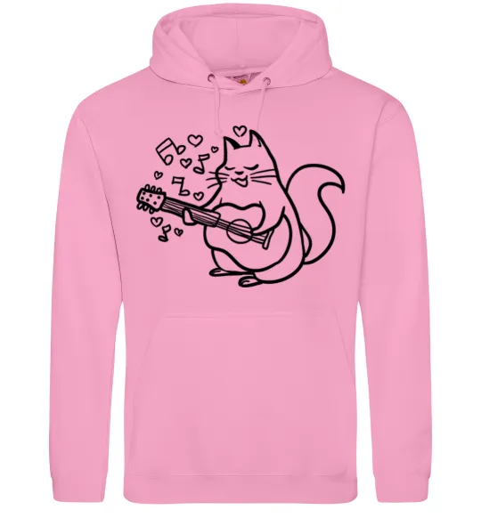 Мужская толстовка (худи) Закоханий кіт Розовый фото