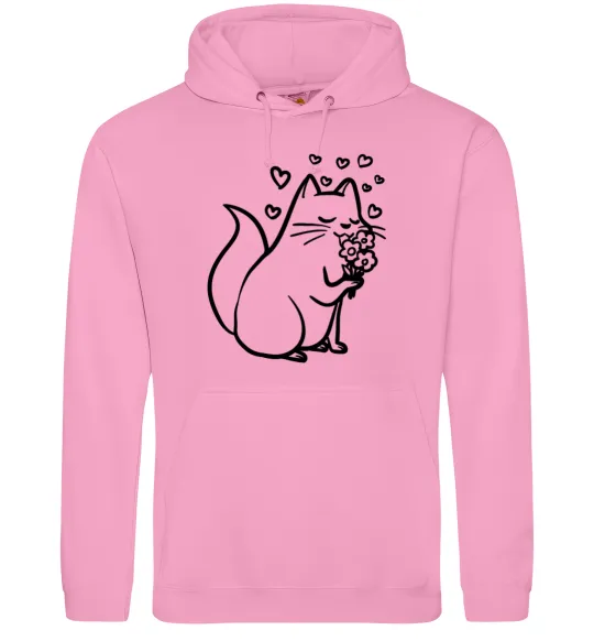 Женская толстовка (худи) Закохана киця Розовый фото
