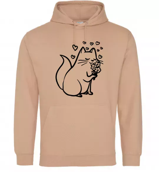 Женская толстовка (худи) Закохана киця Песочный фото