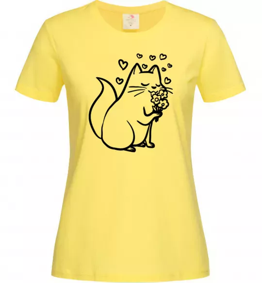 Жіноча футболка Закохана киця Лимонний фото