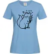 Жіноча футболка Закохана киця Блакитний фото