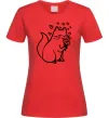 Жіноча футболка Закохана киця Червоний фото