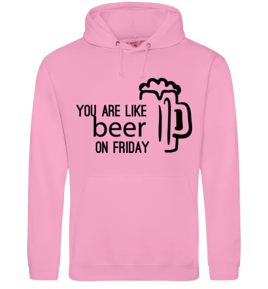 Мужская толстовка (худи) You are like beer on friday Розовый фото